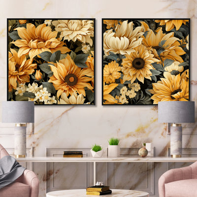 Tremiere - Ensemble de 2 collages floraux carrés
