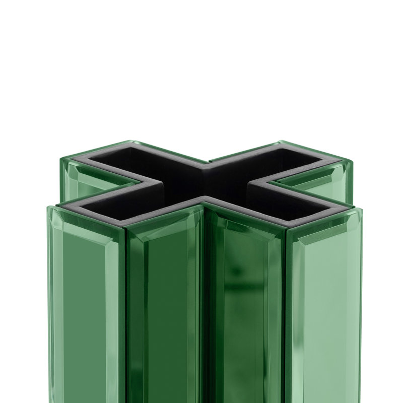 Vase de table en verre vert fait à la main Irmfried, Vert