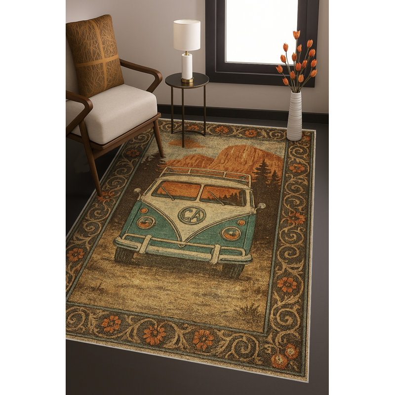 Tapis tissé à la main Mosso, 2' x 2'11"