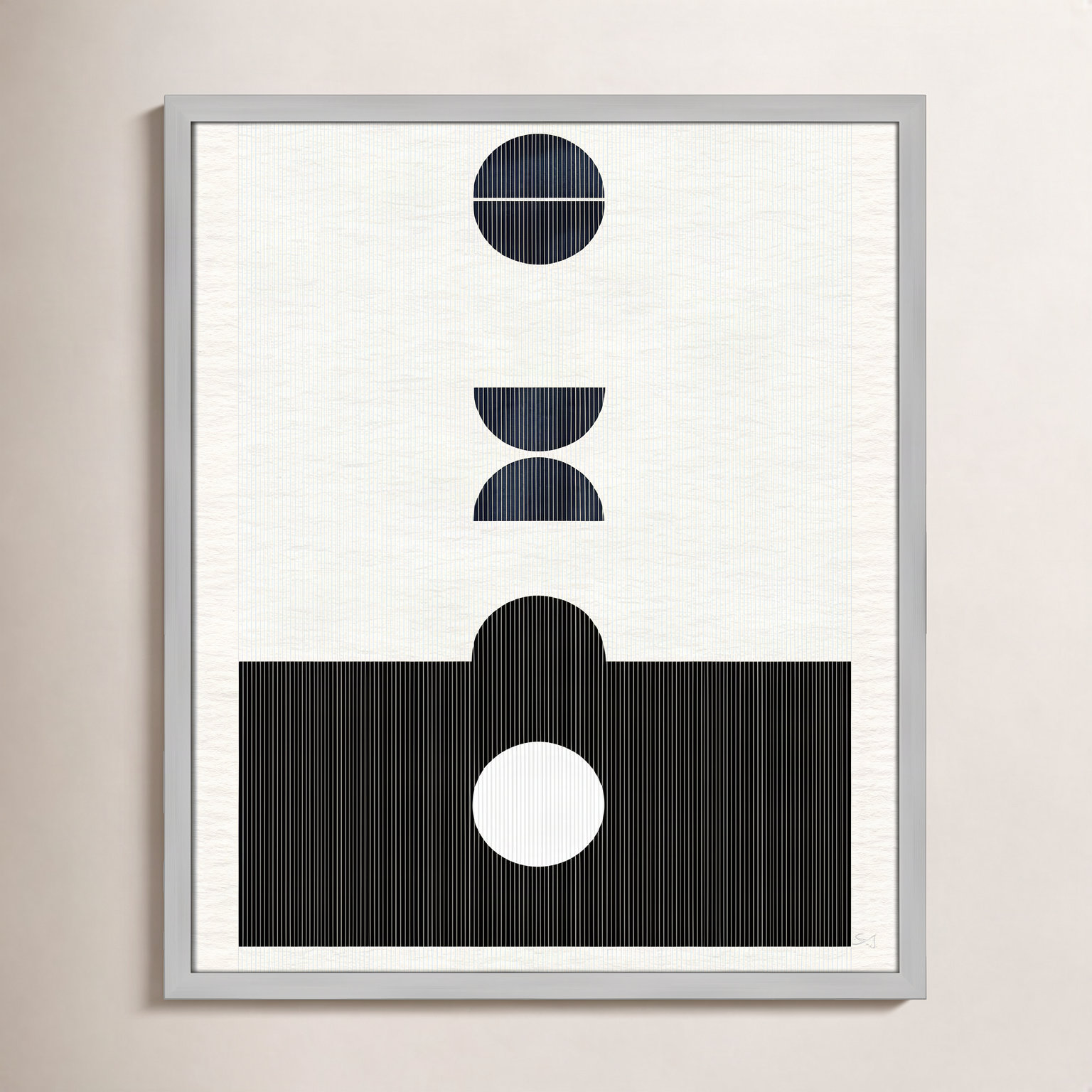 Eclipse I Print by Susan Jill, 25.5" H x 21.5" W x 0.75" D, Matte Silver Framed