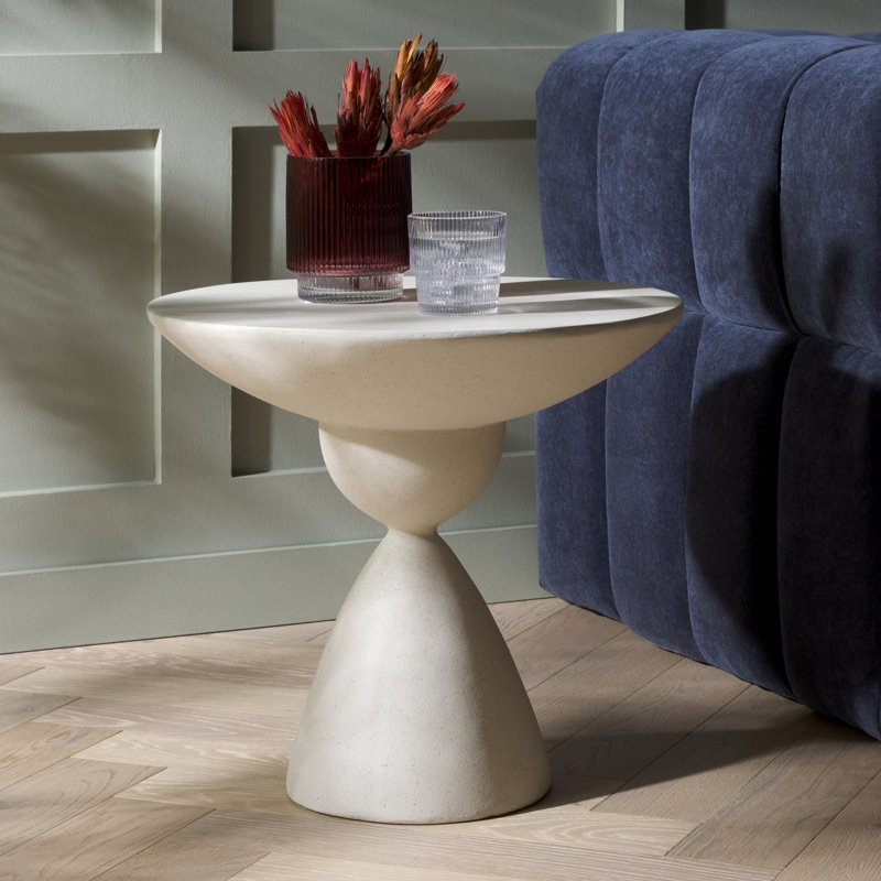 Table d'appoint Atley, Blanc