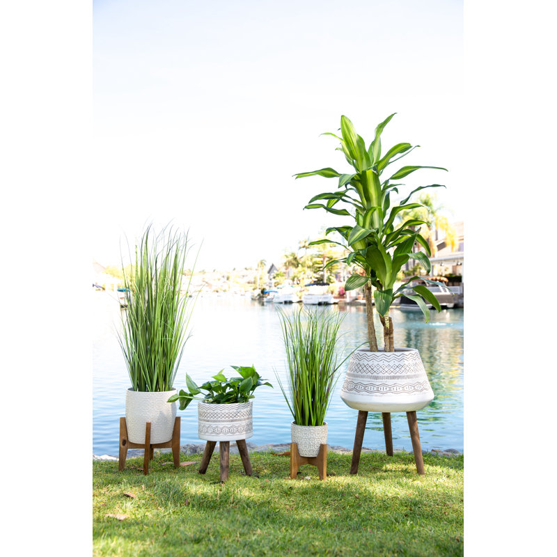 Herbe d'oignon artificielle en pot, H 31 po x l 11 po x P 11 po