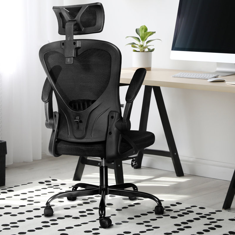 Chaise de travail ergonomique Jivka, Noir, Noir