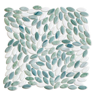 Carreau de mosaïque en verre recyclé 11,1 po x 11,4 po