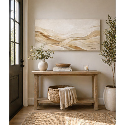Neutral Abstract Landscape Wrapped Canvas Wall Art
