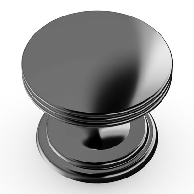 American Diner Collection Round Knob - 1-3/8 " Diameter Cabinet Knob Black Nickel - Transitional, Traditional Hardware for Drawers & Cabinets