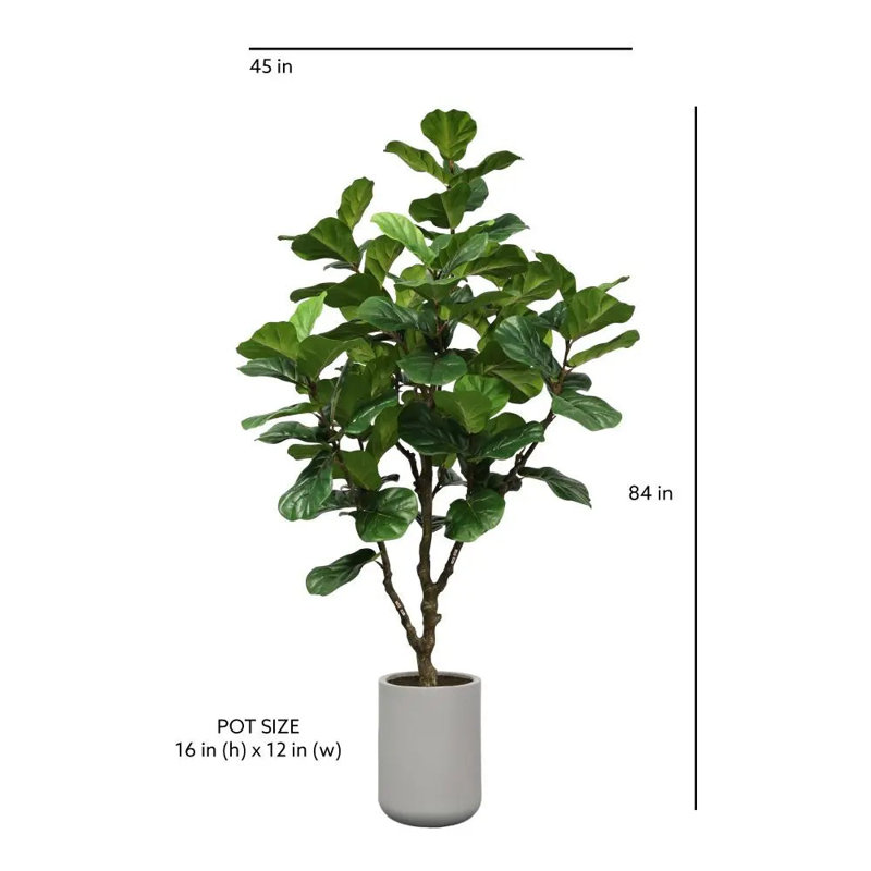 7' Artificial Fiddle Leaf Fig Tree in Pot