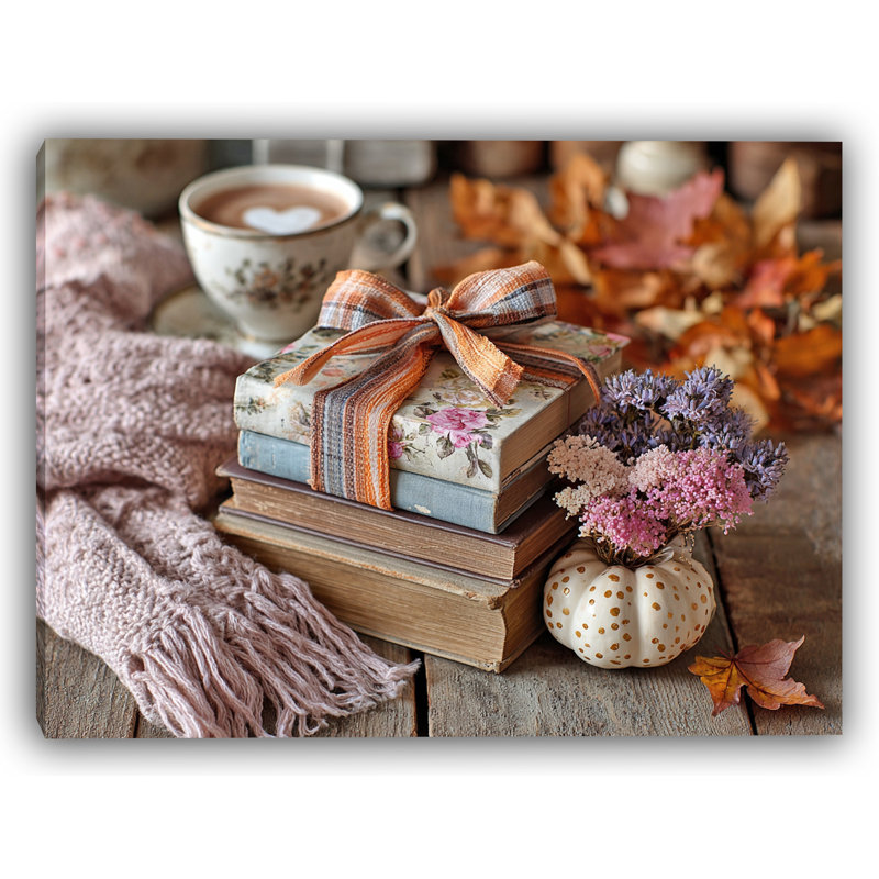 Lavender Gift Stack - Wrapped Canvas Wall Art