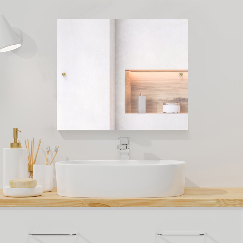 Miroir rectangulaire 26 po x 21 po Lera, Laiton non laqué