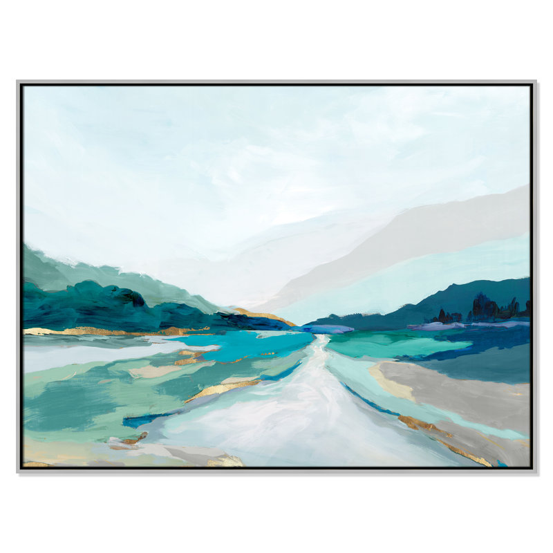 Hope Creek - Blue Version Print par Isabelle Z, Argent, H 37,5 po x l 49,5 po