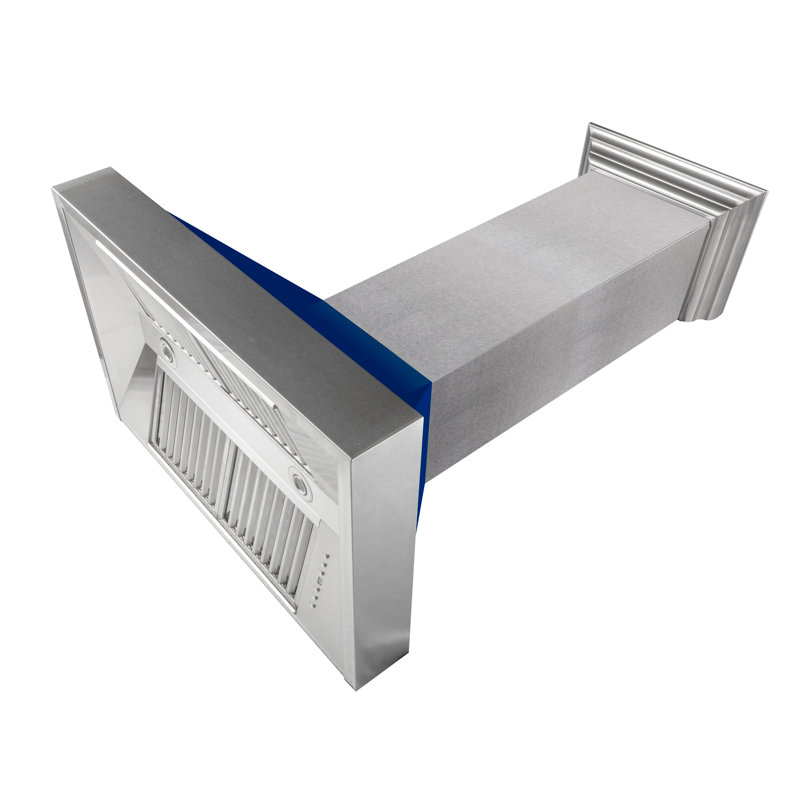 48" Fingerprint Resistant Stainless Steel Range Hood with Fingerprint Resistant Shell (8654SN-48), Blue Gloss
