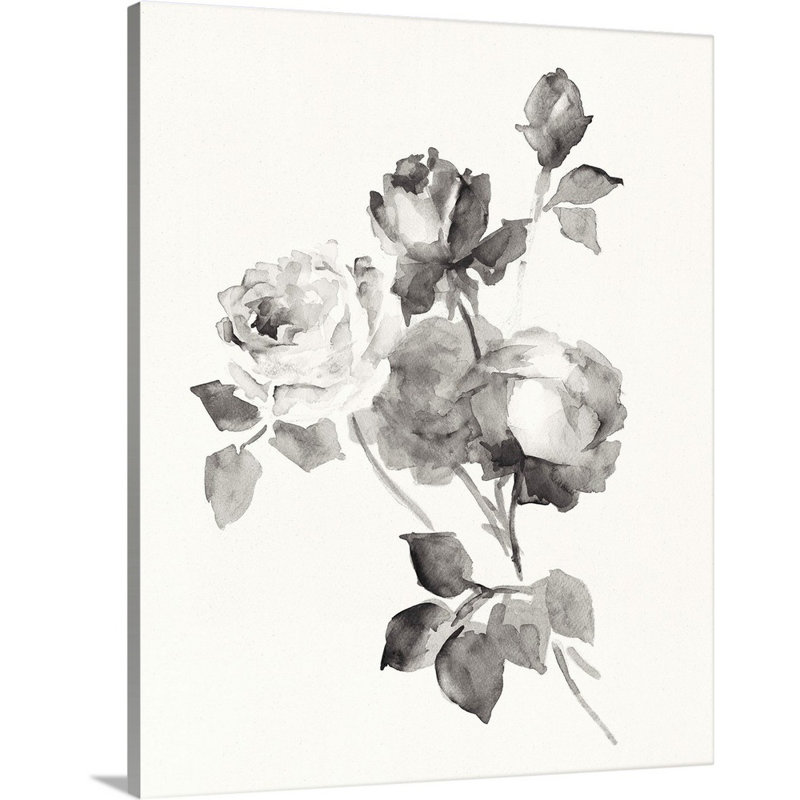 «Rose Blossoms Gray», reproduction sur toile, Toile tendue, H 14 po x l 11 po x P 1,25 po