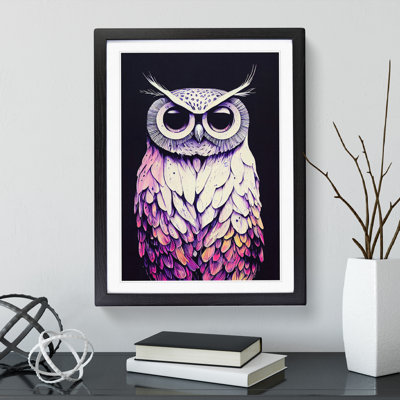 XV1022-4108X Splashed Owl No.7 - Single Picture Frame Painting