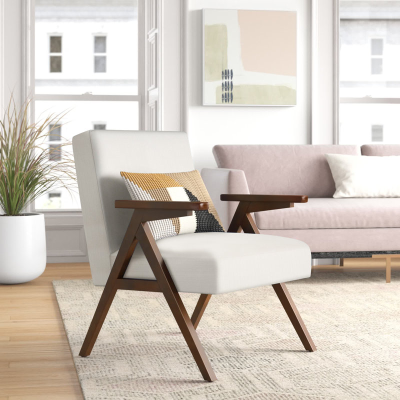Paolucci Faux Leather Armchair, White Linen