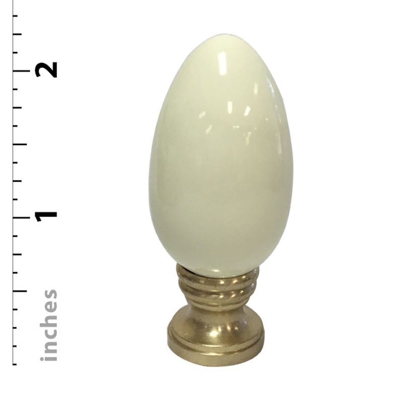 Ceramic Egg Shaped Lamp Finial, Beige