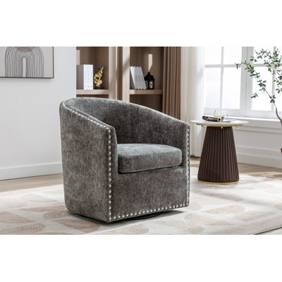 Fauteuil d'appoint pivotant en tissu Wanti