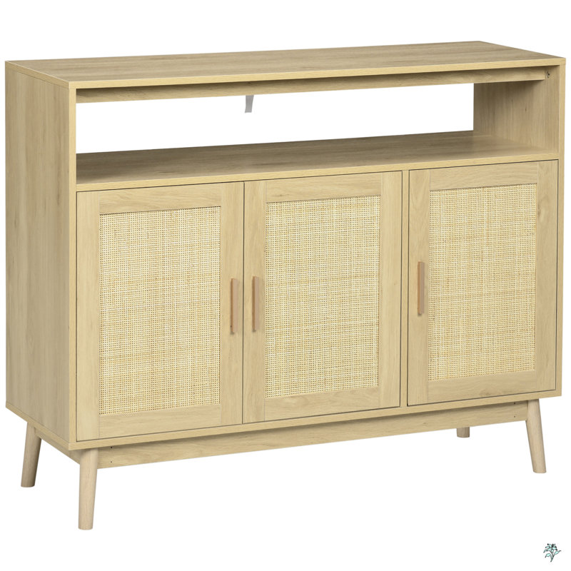 Buffet avec portes en rotin