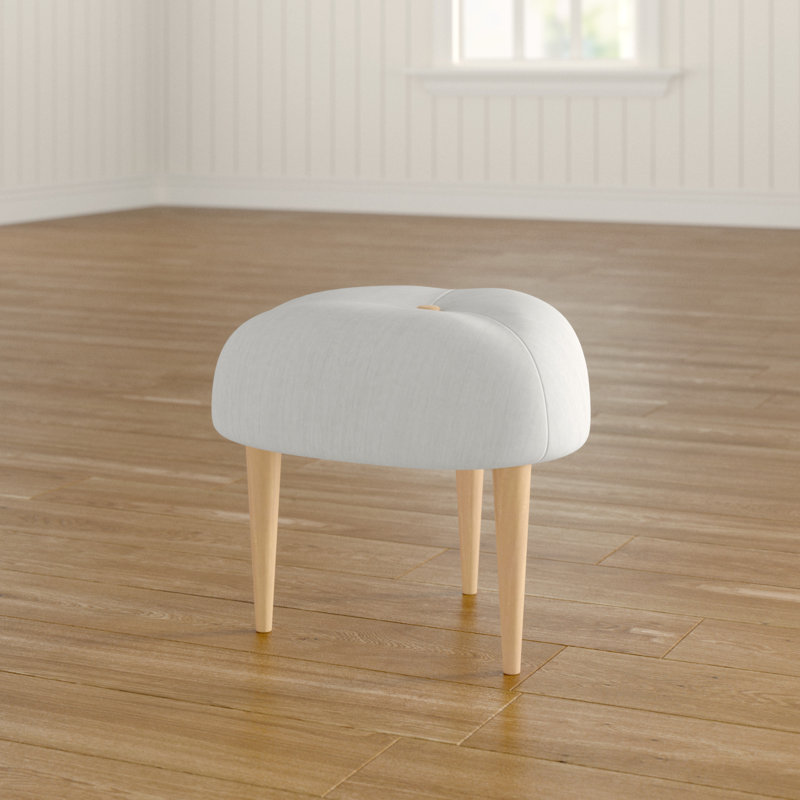 Solid + Manufactured Wood Accent Stool, White