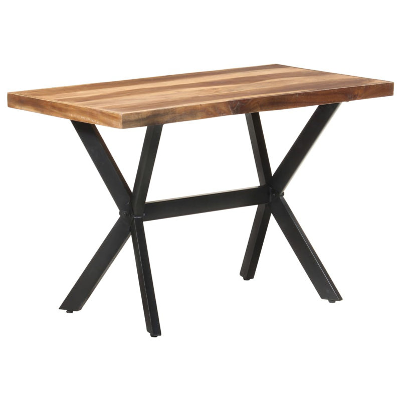 Vidaxl Dining Table Solid Wood With Sheesham Finish, 75cm H x 120cm L x 60cm W, Brown