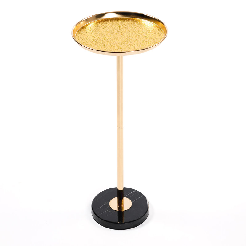Elegant Coffee Table: Adjustable, Metal & Marble, Long-Lasting Construction Luxury Tea Side Natural Marble Base, Golden Tray, Versatile