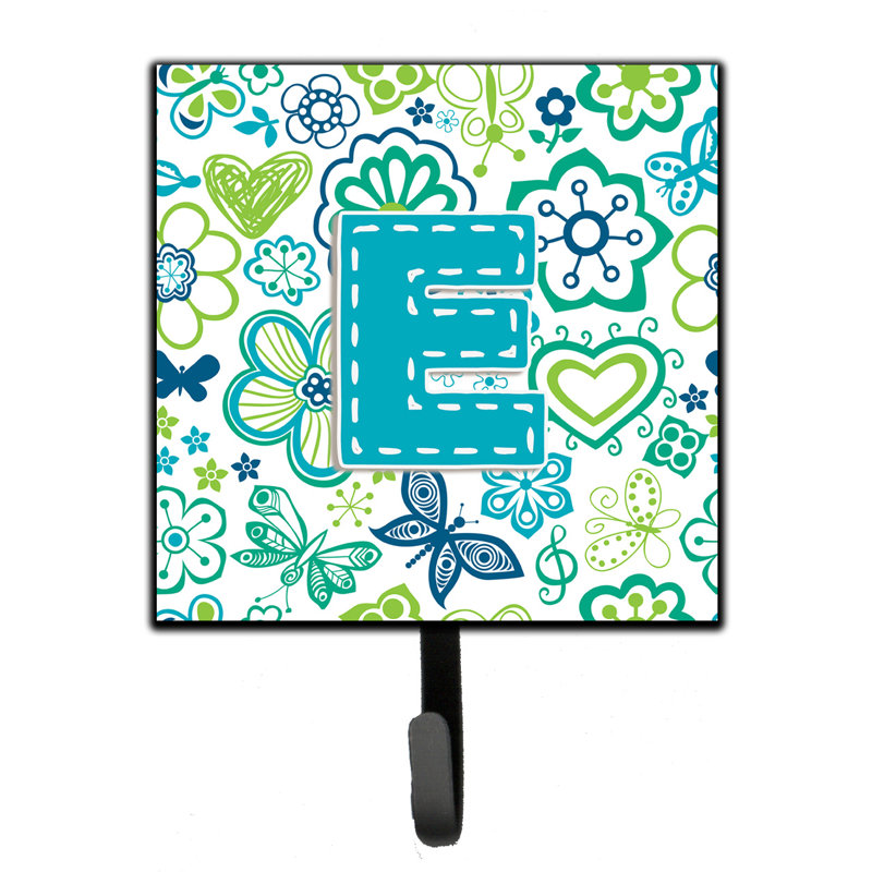 Crochet mural fleurs et papillons, E