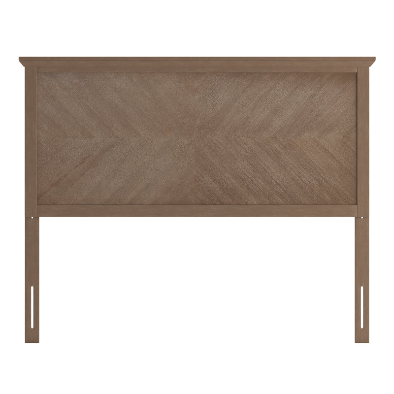 Culbert Herring Bone Solid Wood Adjustable Headboard for Universal Metal Bed Frame, Full , Light Brown