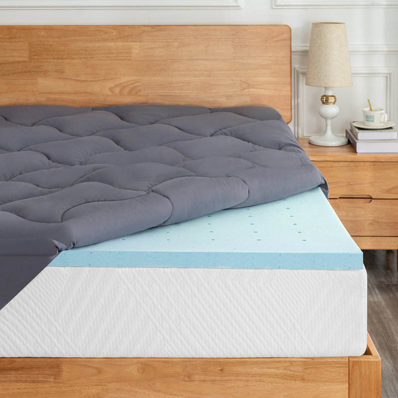Macdougal Double Layer 4-Inch Mattress Topper, Including 2'' Gel Memory Foam Topper + 2'' Quilted Mattress Cover Set, Queen