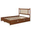  Grand lit plateforme en rotin Nanango avec 2 grands tiroirs et un lit gigogne en bois-1147704193