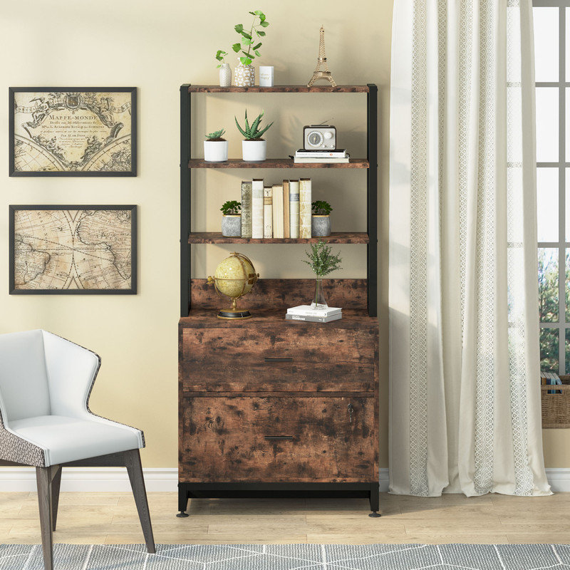 2-Drawer File Cabinet, Brown