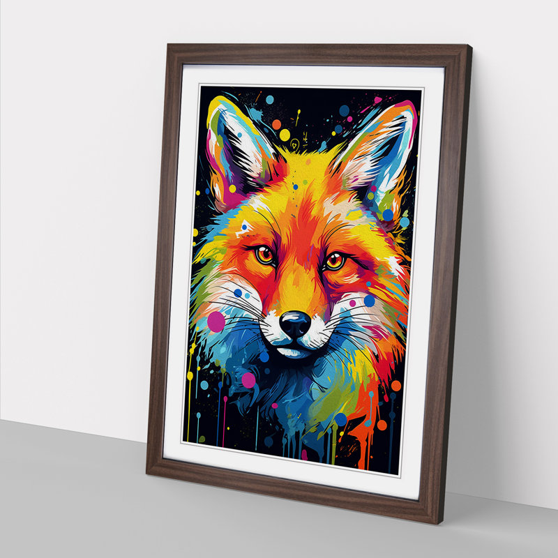 Fox Pop - Framed Print, Walnut Framed, 46cm H x 34cm W