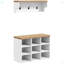 Ensemble de banc à chaussures 2-en-1, support à chaussures 9 paires avec portemanteau
