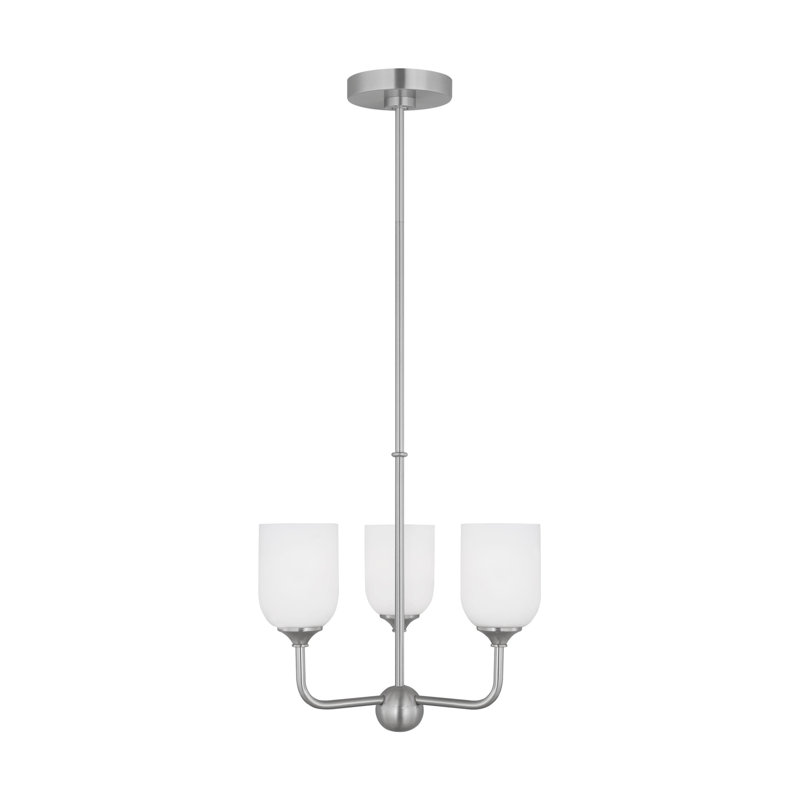 Emile Small Chandelier from Generation Lighting , Brushed Nickel, No
