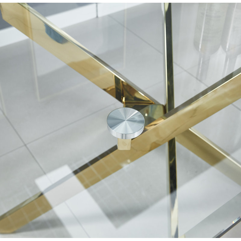 Kara Glass Pedestal Dining Table for 4 or 6 People