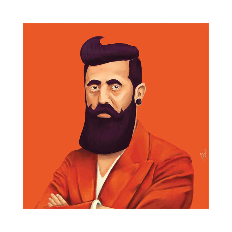 Benjamin Zeev Herzl, H 12 po x l 12 po x P 0,75 po, Pas de tapis, Toile tendue