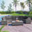 8-Pieces Outdoor Wicker Round Sofa Set, Half-Moon Sectional Setsr, Curved Sofa Set With Rectangular Coffee Table-1867865621