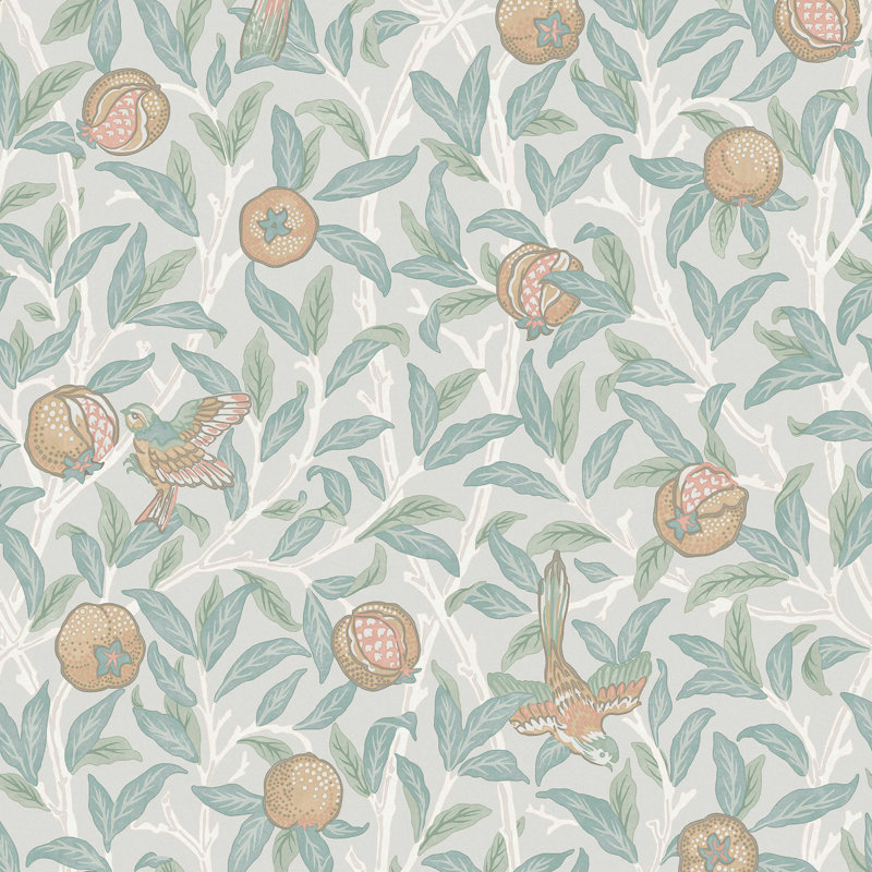 Nilda Floral Double Roll, Duck Egg