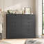 Ensemble de 2 commodes de rangement verticales 52 po avec 6 tiroirs profonds, grande unité peu encombrante pour les appartements et les entrées-1192525975