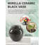Vase en céramique noire Latitude Run de Latitude Run® - finition polie brillante avec texture tachetée unique, décoration élégante pour les arrangements floraux et les événements, 10 po de diamètre et 11 po de hauteur
