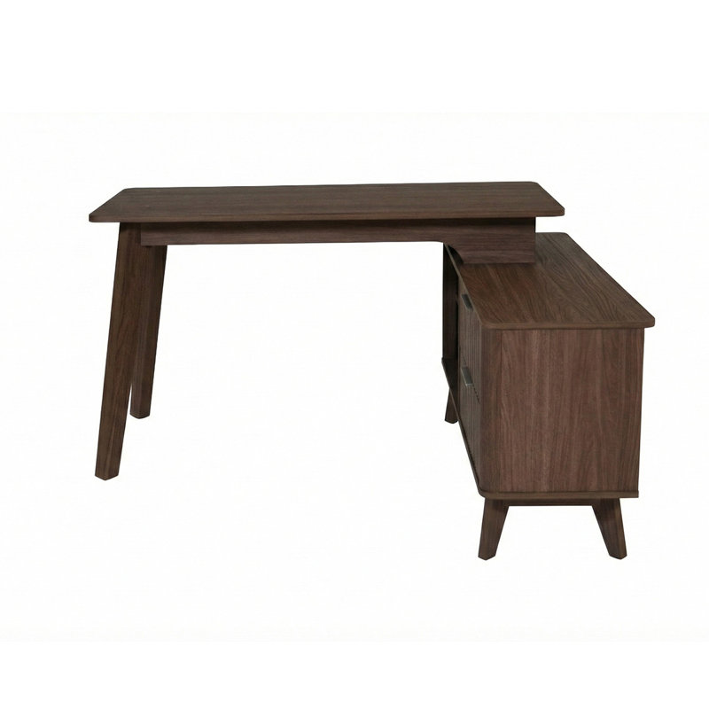 Yaelle L-Shaped Writing Desk, Walnut