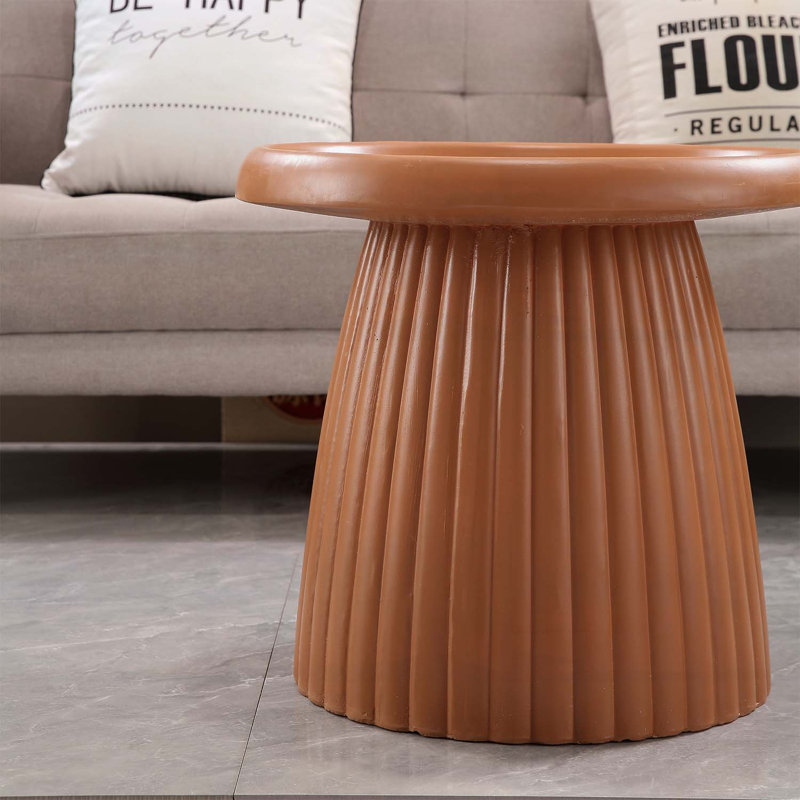 Table d'appoint ronde, Café clair