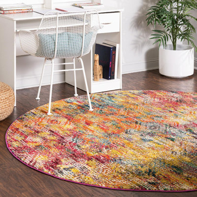 Washable Abstract Indoor Rug