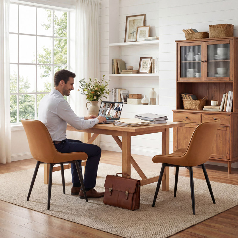 Chaise d'appoint moderne en similicuir avec pieds en métal, Tanné