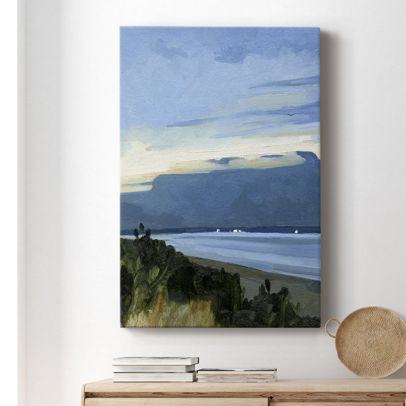 - Peinture sur toile tendue, H 48 po x l 32 po x P 1 po