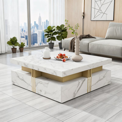 Table basse carrée moderne avec rangement