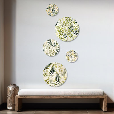 Mccabe - Ensemble d'art mural rond 5 plantes