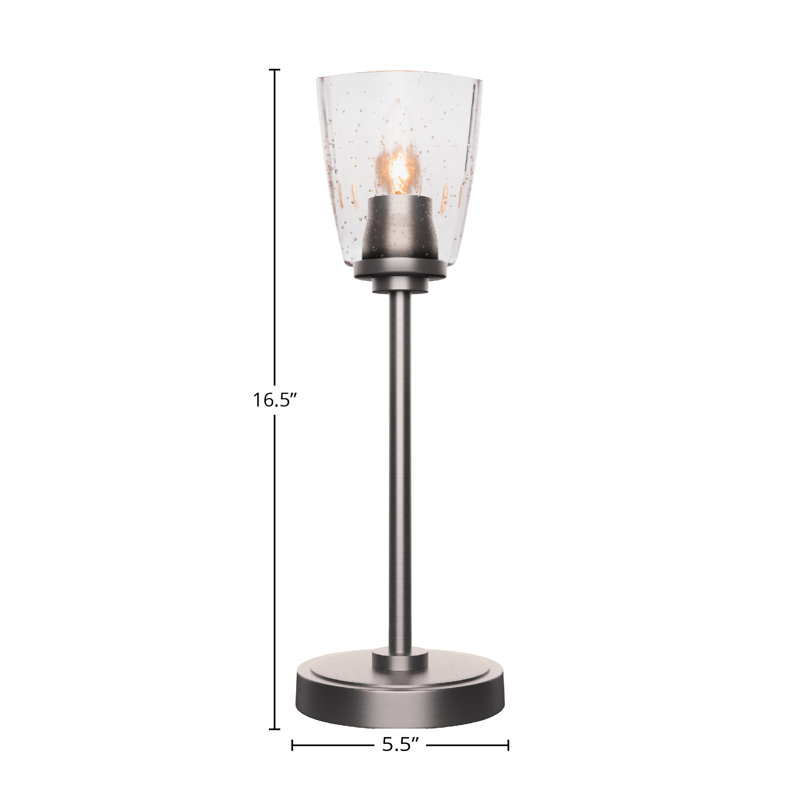Whitmire Accent Lamp Shown In Graphite Finish With 4.5" Square Clear Bubble Glass