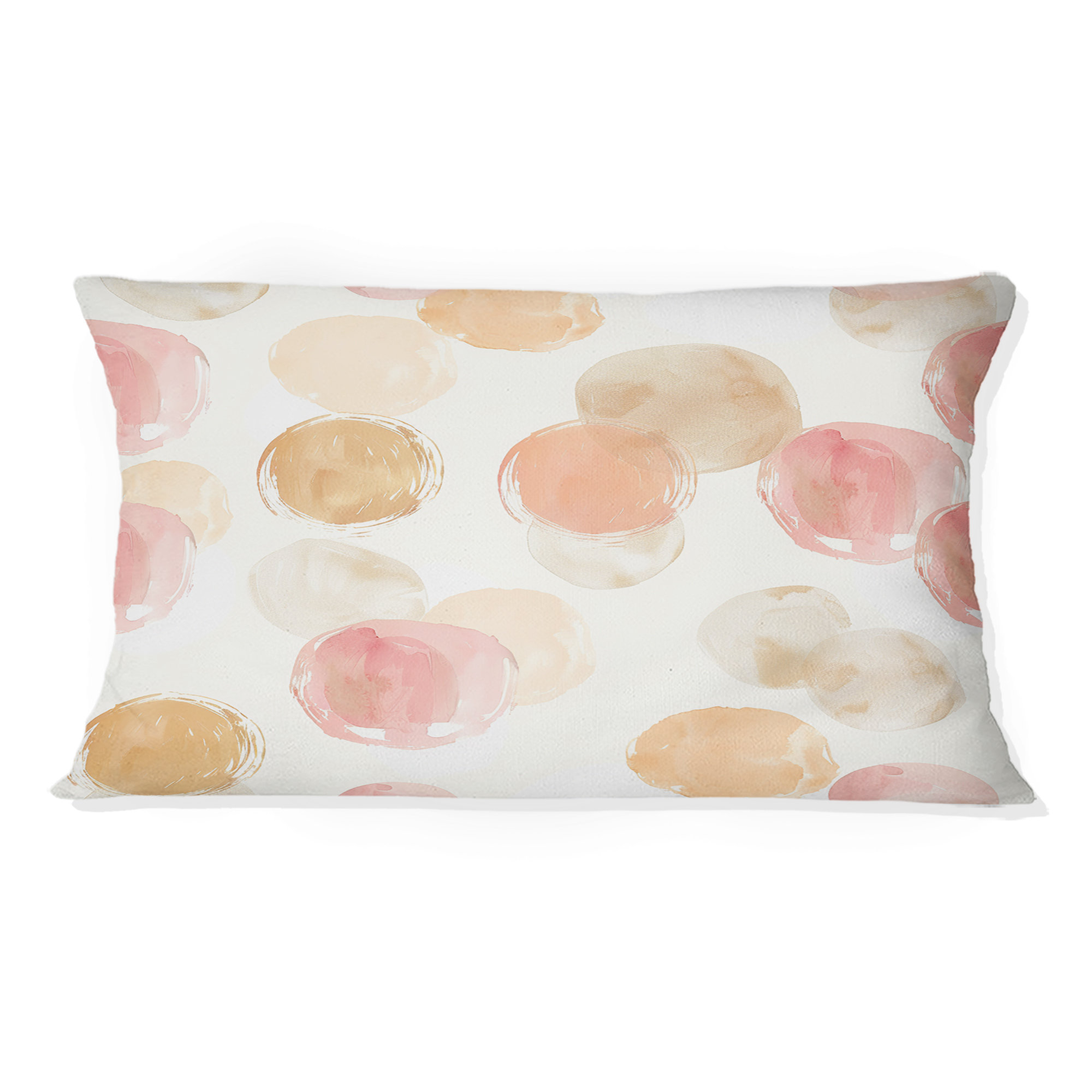 Circle Lumbar Pillow Pink Design Art Pink Boho Circles II Boho