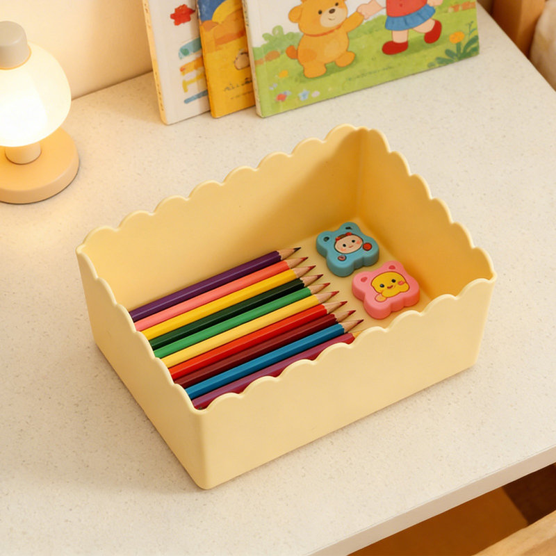 Boîte de rangement de bureau Panier de rangement en plastique, A