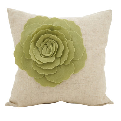 Fiorire Collection Lotus Flower Statement Square Pillow Cover & Insert