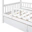 Lits simples en bois compacts avec rangement, conception moderne